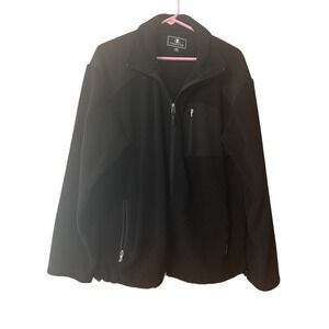 CHAMPION Jacket Mens Medium Full Zip Fleece Long Sleeve Black Zip‎ Pockets